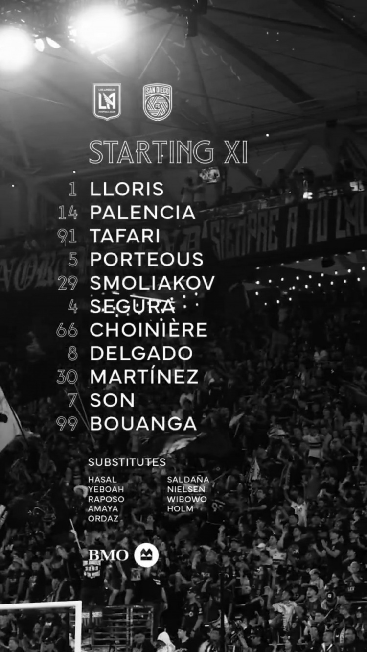 德甲-洛杉矶FCvs圣地亚哥首发：孙兴慜、洛里领衔，华裔球员伍小海替补