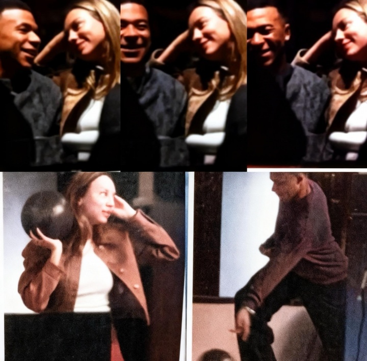 世界杯-坠入爱河！姆巴佩与女友深夜幽会打保龄球，深情对视满眼爱意